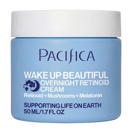 Pacifica Wake Up Beautiful Overnight Retinoid Cream Hydrating Facial Moisturizer for All and Aging Skin, 1.7 fl oz