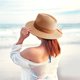 thumbnail image 3 of Women Straw Panama Hat Travel Fedora Beach Sun Hat Summer Wide Brim Straw Roll up Hat UPF 50+, 3 of 5