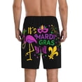 thumbnail image 2 of Balery Mardi Gras with Flamingo Men's Cotton Knit Pajama Shorts Waistband & Pockets,Short Pajama Pants-4X-Large, 2 of 8
