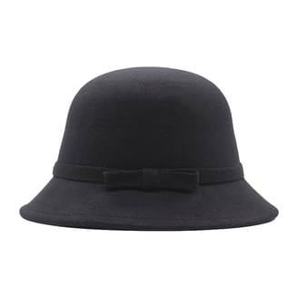 Women Beret Hat Cloche Bucket Hat Vintage Floral Wool  display picture 3