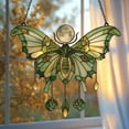 thumbnail image 3 of Moonlit Luna Moth Acrylic Suncatcher, Celestial Faux Stained Glass Window Ornament, Witchy Boho Garden Decor Gift For Fairycore Lover, 3 of 5
