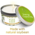 thumbnail image 2 of Magnificent 101 Long Lasting Pure Sage Scented Smudge Candle | 6 Oz - 35 Hour Burn | Paraffin Free Soy Wax Candle with Essential Oils for House Energy Cleansing & Manifestation, 2 of 7