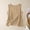 Khaki, variant on Plus Size Tank Tops for Women V Neck Cotton Linen Loose Sleeveless Casual Tops Summer Tops