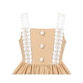 thumbnail image 4 of Girls Dress Yellow Check Lace Trim Bow Tie Pearl Ruffle Strap Casual 10 Years, 4 of 6