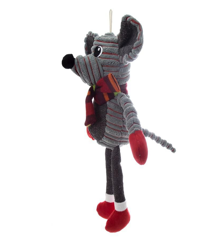 Holiday Time Squeaky Stuffed Dog Toy - Mouse