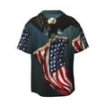 thumbnail image 5 of KLL American Flag Print Men's Shirt Short Sleeve Button Down Summer Cuba Beach Shirts- Small, 5 of 5