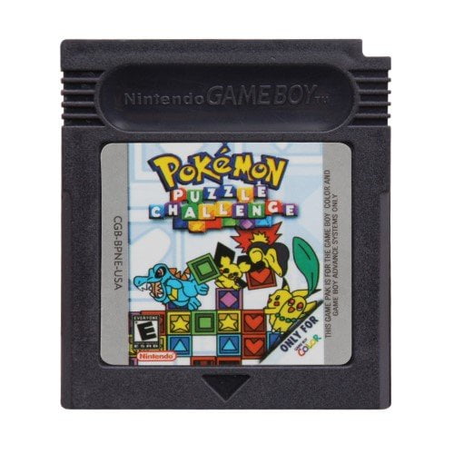 Video Games Cartridge Compatible for GB&GBC Handheld Console Pokemon Puzzle Challenge