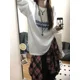 thumbnail image 3 of HOUZHOU-camisetas de gran tamaño de Kpop para mujer, ropa de calle Harajuku ahuecada, gyuu Sexy, Top de punto de manga larga, moda coreana informal, Y2k, 3 of 4