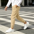 thumbnail image 6 of Besolor Cinch Bottom Sweatpants for Teen Boys Fall Winter Warm Casual Workout Joggers Elastic Waisted Kids Running Trousers with Pockets(5-6 Years,Beige), 6 of 7