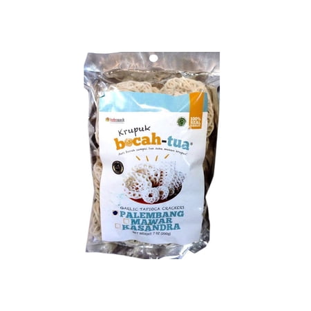 2pcs Kerupuk Palembang (Garlic Tapioca Crackers) - 7oz (Pack of 1)