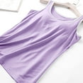 thumbnail image 5 of RKSTN Under $5 Womens Tank Tops With Built-in Padded Bra Fashion Solid Color Crew Neck Sleeveless Comfy Sleepwear Spring Summer Casual Lightweight Nightwear Tops, 5 of 6