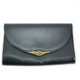 thumbnail image 1 of Pre-Owned CARTIER Vintage Sapphire Line Bag Pouch Clutch Leather Men's Women's Navy (Fair), 1 of 13