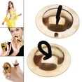 thumbnail image 5 of 2 Pieces Belly Cymbal Children Party Finger Cymbals Dancer Costume Music Golden, 5 of 8