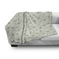 thumbnail image 3 of Leaves Soft Flannel Fleece Blanket, Floral Vintage Ornamental Flourishing Nature Illustration Retro Swirls Antique, Cozy Plush for Indoor and Outdoor Use, 70" x 90", Cream Sage Green, by Ambesonne, 3 of 6
