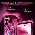thumbnail image 3 of Casetego for Samsung Galaxy S25 Plus 5G Case,Glow in The Dark Three Layer Heavy Duty Sturdy Shockproof Protection Rugged Hard PC+Soft TPU Bumper Case for Galaxy S25 Plus,Pink Blue Butterfly, 3 of 7