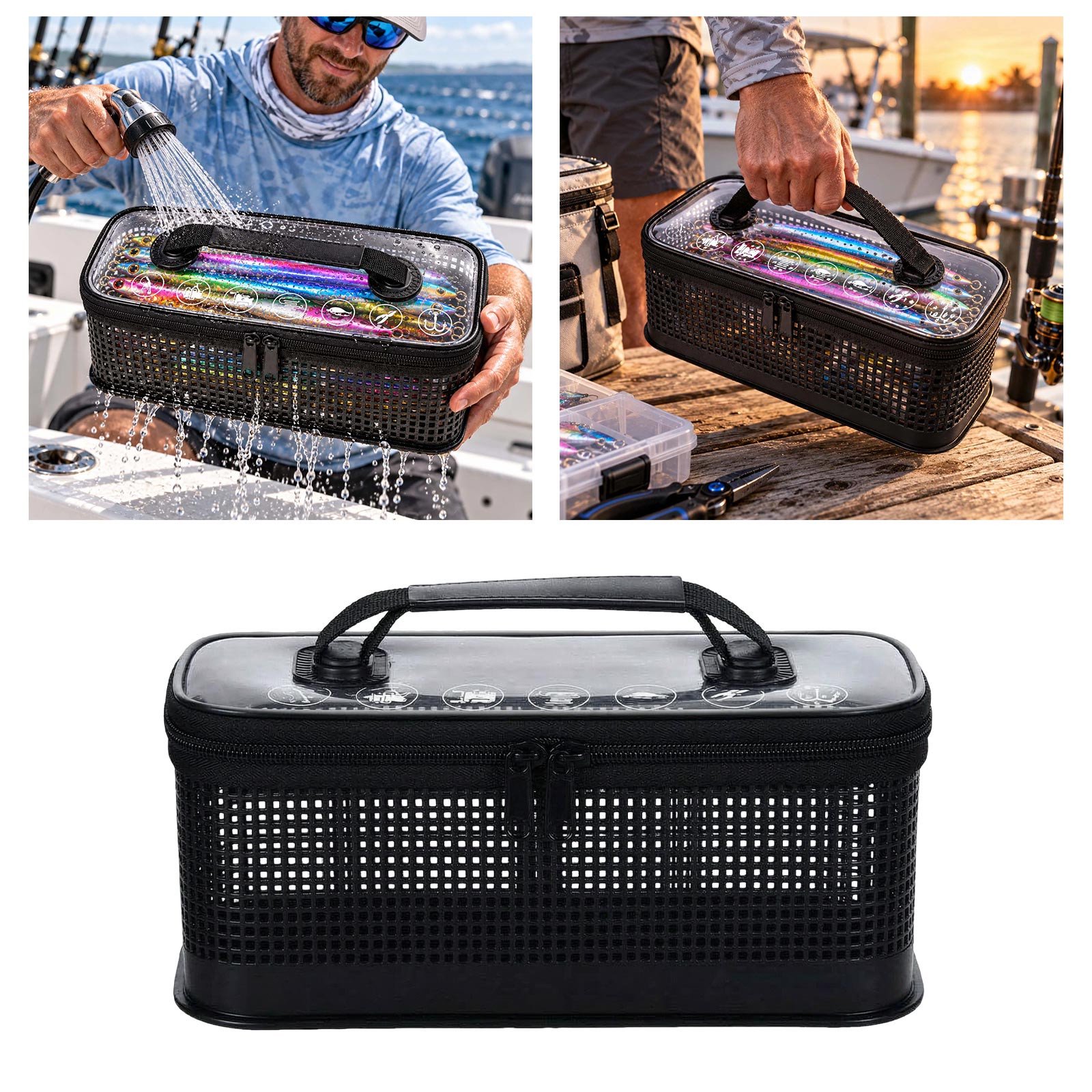 11.2 Rinse Box Rinse Drain and Store Fishing Lures for Saltwater Tackle