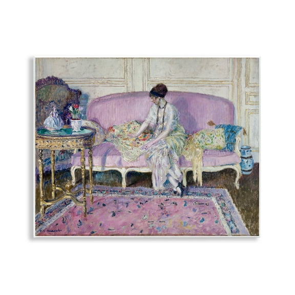 Stupell Industries Classical Woman on Sofa People Painting Unframed Art Print Wall Art, 14 x 11
