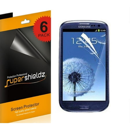 [6-pack] Supershieldz for Samsung Galaxy S3 Screen Protector, Anti-Bubble High Definition (HD) Clear