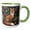 Green/White, variant on 3drose, Fox William Morris Style Woodland Botanical Floral Green Red Animal, 11oz Mug
