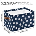 thumbnail image 4 of Yayeee Canvas Storage Basket with Handles for Shelves Fabric Bins Closet Organizer, Navy Blue Baseball Pattern, 4 of 8