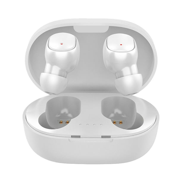 Methold 1 par de auriculares inalámbricos portátiles reutilizables compatibles con Bluetooth 5,0 Control de botones manos libres 10m auriculares para Cables de audio/vídeo Blanco