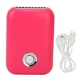 thumbnail image 1 of Mini ventilador con 3 velocidades, bajo nivel de ruido, soporte plegable, secador de pestañas portátil recargable por USB de color rosa y rojo, 1 of 8
