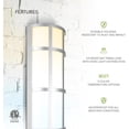 thumbnail image 3 of ASD 36 Inch LED Outdoor Wall Mount Light Fixture with Grid - Brushed Nickel Modern Wall Sconce - 30W 120-277V 3000K 4000K 5000K Adjustable - Dimmable Exterior Lights - Front Door, Patio - ETL 2 Pack, 3 of 17