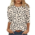 thumbnail image 2 of JTZGDY Boho Floral Tops for Women Plus Size Trendy Fall 3/4 Length Sleeve Crewneck Printed T-Shirts Loose Lightweight Dressy Casual Graphic Tunic Blouse, 2 of 6