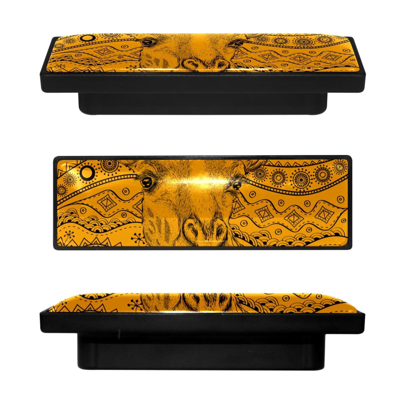 4 Pcs Rectangle Handle Cupboard Knob Drawer Pulls Handle African Giraffe Ethno Drawer