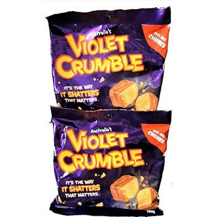 Violet Crumble 170 Grams x Two Multi Packs (340g total). Bite size Honey Comb Chunks Coated in Dairy Milk Chocolate. Imported from Australia