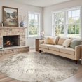 thumbnail image 4 of UERMEI 10ft Round Area Rug Living Room Rugs - 10x10 Washable Large Neutral Modern Abstract Soft Thin Rug Indoor Floor No Slip Rug Carpet for Bedroom Under Dining Table Home Office Decor - Dark Brown, 4 of 8