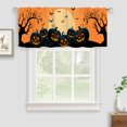 thumbnail image 2 of Halloween Fall Kitchen Decor Curtains, Pumpkins/Bats/Dryad Printed Short Tier Curtains for Kitchen Cafe Small Half Window Curtains for Bathroom, 54 X 18 Inch, 2 of 6