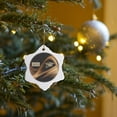thumbnail image 7 of 3drose, Graduation 2011, Wave Design, Cap and Diploma, Gold on Black, 3 inch Snowflake Porcelain Ornament, 7 of 7