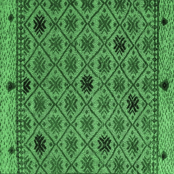 Ahgly Company Indoor Square Abstract Emerald Green Modern Area Rugs, 8' Square
