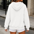 thumbnail image 6 of Women Full Zip Up Hoodie Sweatshirt Sevevn Drawstring Hood Kangaroo Pockets Soft Fleece Casual Top for Daily Loungewear Sports Street Wear, 6 of 7
