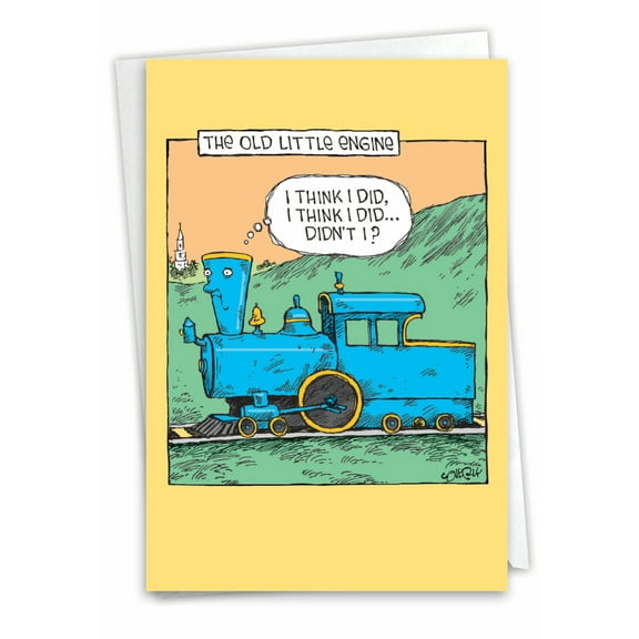 1 Funny Birthday Card with Envelope - Old Little Engine C6955BDG