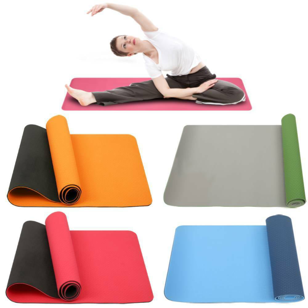 Extra Grip Yoga Mat  Non Slip  6mm TPE Eco Friendly Exercise Mat For Workout t 