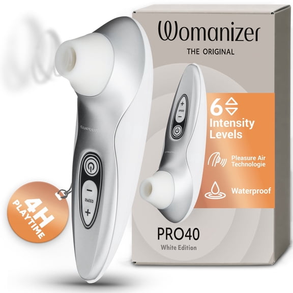 Womanizer Pro40 Clitoral Sucker, Pleasure Air Vibrator & Stimulator, White
