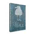 thumbnail image 2 of Cora Niele 'Seagull on Blue Wood' Canvas Art, 2 of 3