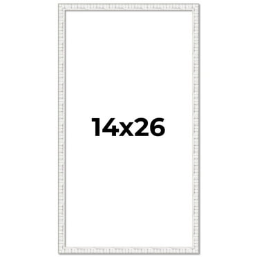 14x26 Frame White Scuffed Rustic Solid Wood Picture Frame | 0.75 Inch Moulding Width| Includes UV