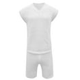 thumbnail image 3 of Bcfgryg Men's Summer Casual Sleeveless Open Knit V Neck Vest And Shorts Fashion Set Men’s 2-Piece Sets, 3 of 3