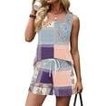 thumbnail image 6 of JULMCOMO 2 Piece Sets for Women Square Neck Floral Print Beach Vacation Lounge Outfits Drawstring 2026 Cruise Summer Clothes with Pockets Blue 2XL, 6 of 8