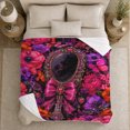 thumbnail image 5 of Floral Design with Ornate Mirror and Pumpkins Warm Flannel Blanket for Sunroom and Reading Nook, Art Lovers Autumn Celebration Gift, Festive Home Decor, 5 of 9