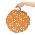thumbnail image 2 of Floral Round Floor Cushion with Handle, Pastel Flowering Lily Blossoms Botanical Shabby Petals Gardening Beauty, Pillow for Living Room & Dorms, 18" Round, Dark Orange and Cream, by Ambesonne, 2 of 4
