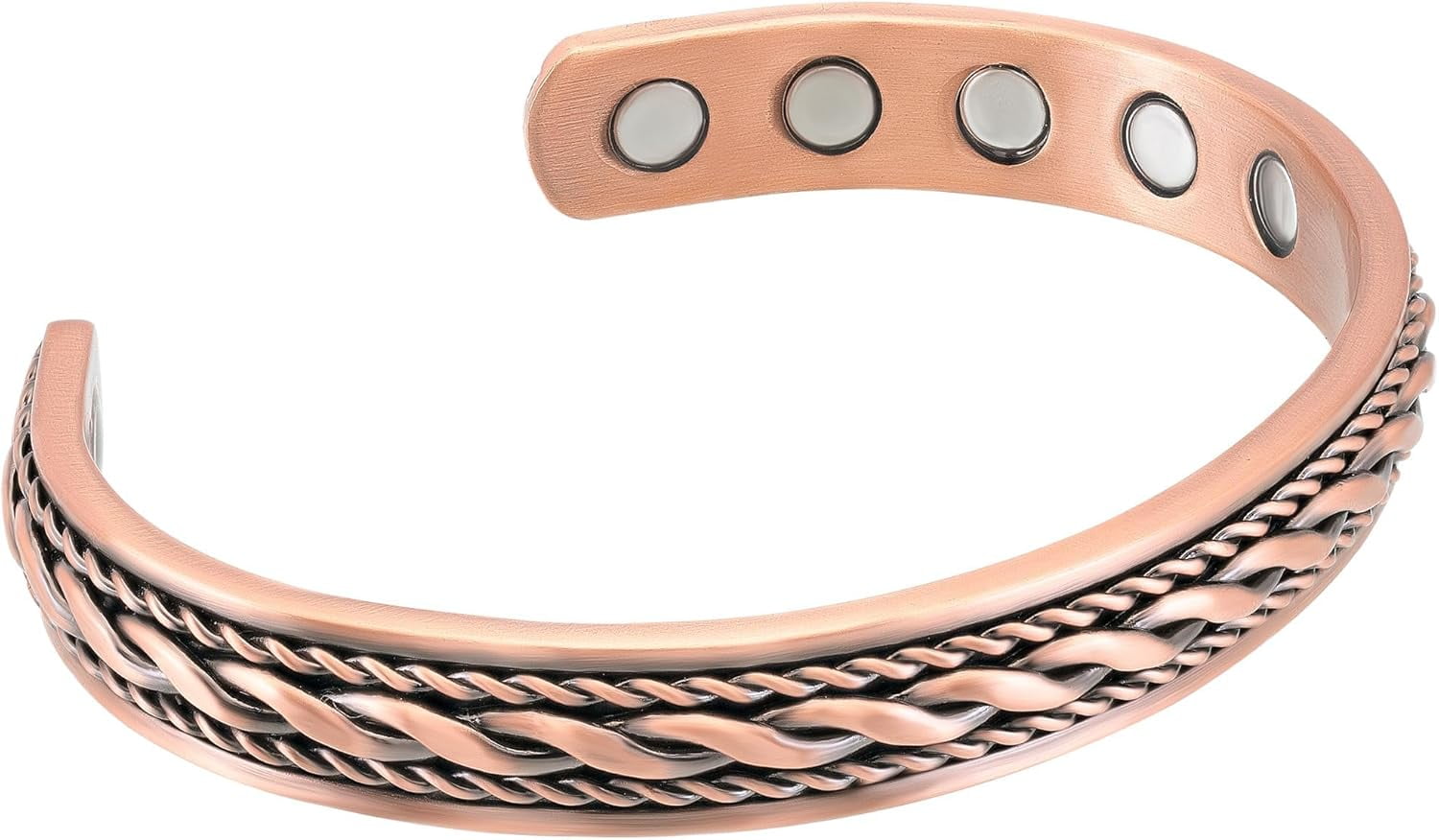 MagnetRX® Women’s Copper Bracelet – 99.9% Pure Copper Adjustable Cuff Bracelet with Magnetic Design (Inlay Wire)