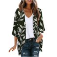 thumbnail image 2 of Nrmvnmi Women Open Front Lightweight Cardigan Summer Puff Sleeve Cardigans Fashion Floral Printed Kimono Cardigan Casual Loose Fit Cover Up Blouse Tops, 2 of 5