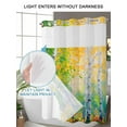 thumbnail image 4 of No Hook Cloth Fabric Shower Curtain with Snap in Liner, Modern Oil Painting Waterproof Shower Curtains Set with See Through Top Window, Green Yellow Leaves Trees Pastoral Bath Curtains Shower 72"x84", 4 of 6