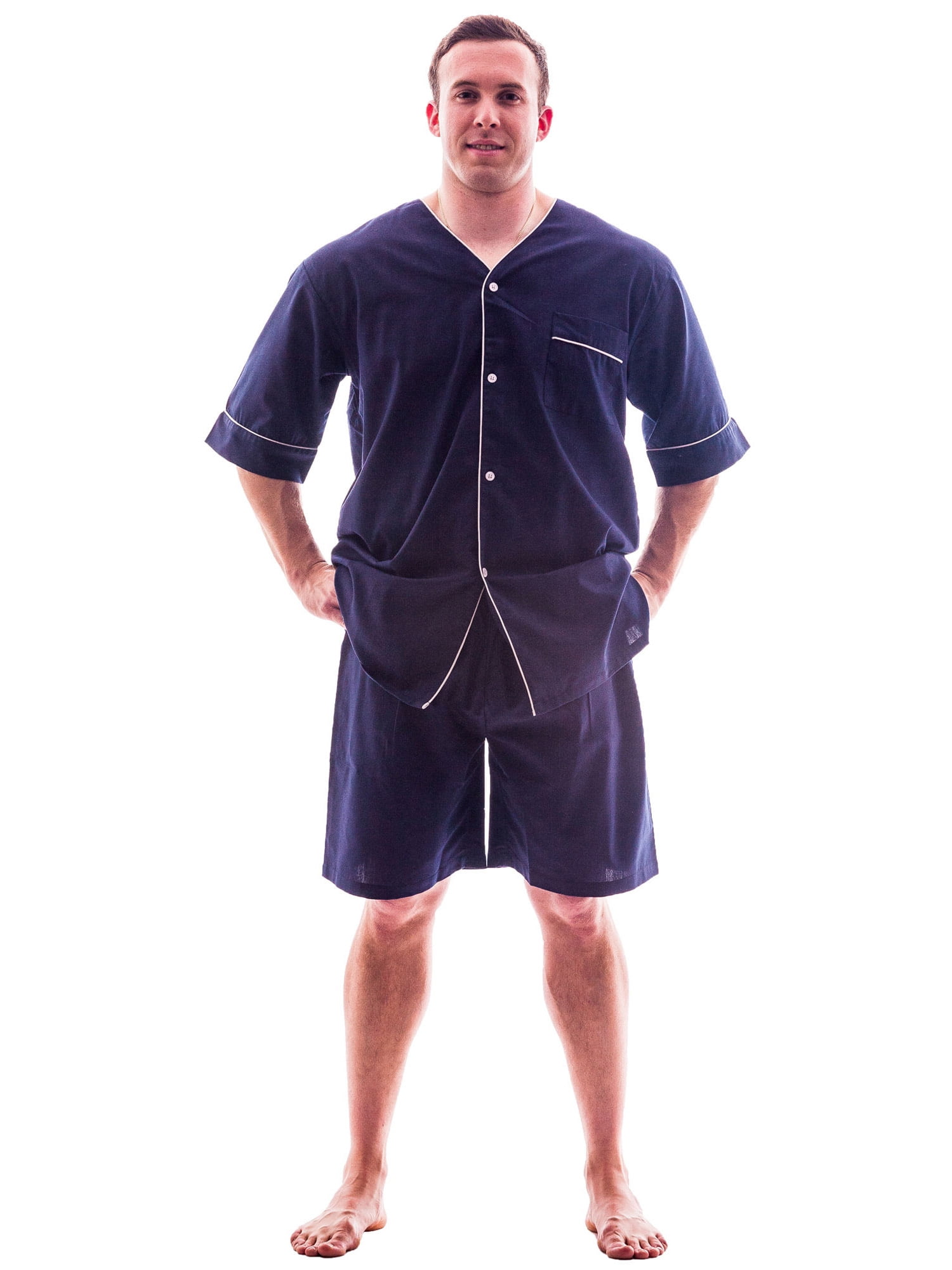 Up2date Fashion's Men's Woven ShortSleeve Pajama Set with Shorts