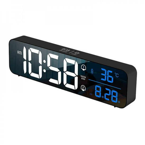 Bedside Large Screen Led Alarm Clock, Digital Desk Clock With Date