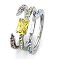 thumbnail image 3 of Womens Ring Anillo Para Mujer Stainless Steel Ring with AAA Grade CZ in Topaz, 3 of 5